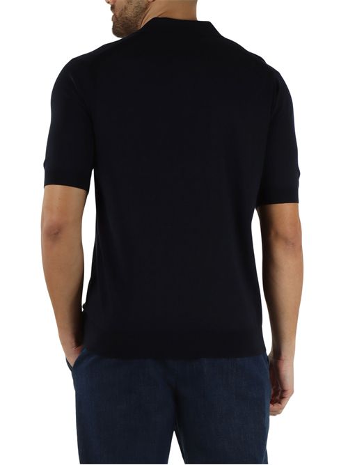 Polo derby in misto cotone Pima e seta HESKIMO | HE1400013/BLUE